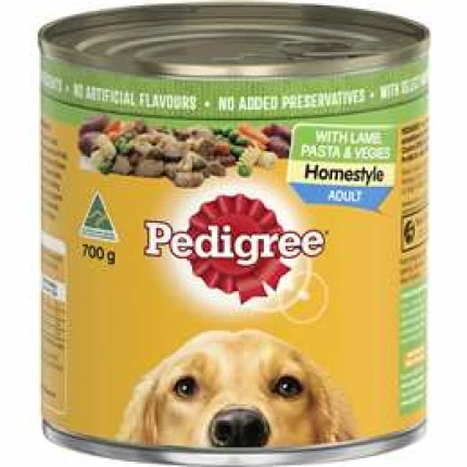 Pedigree homestyle with lamb pasta & veggies wet dog food can 700g