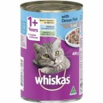 Whiskas 1+ years wet cat food ocean fish loaf 400g can
